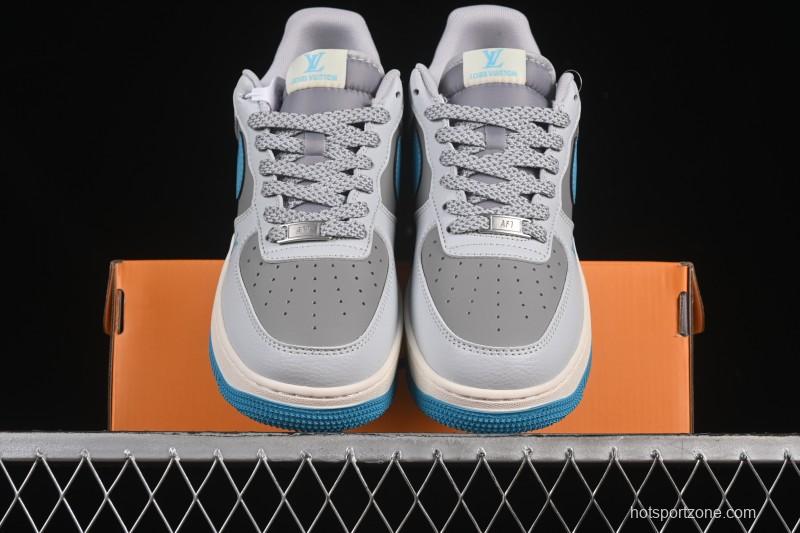 Nike Air Force 1 '07 Low LV Collaboration Gray Blue Sole Casual Sneakers - JJ2508-704
