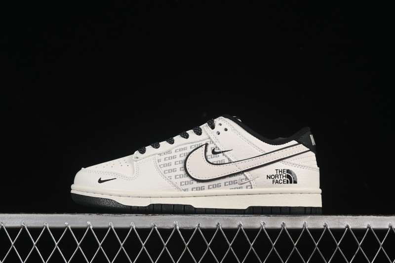 Nike SB Dunk Low The North Face Collaboration Black White Triple Swoosh Anniversary Custom Low-Top Skate Shoes - SC9207-423