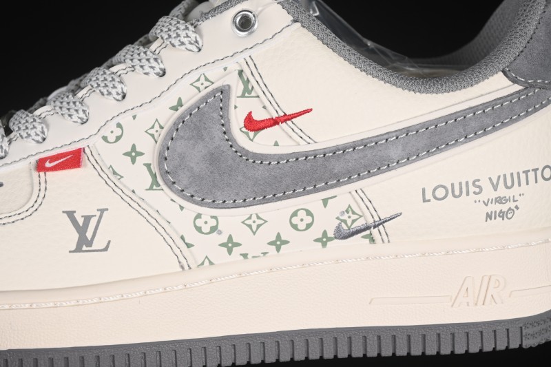Nike Air Force 1 '07 Low LV Collaboration Light Gray Small Double Hook Casual Sneakers - YX5066-350