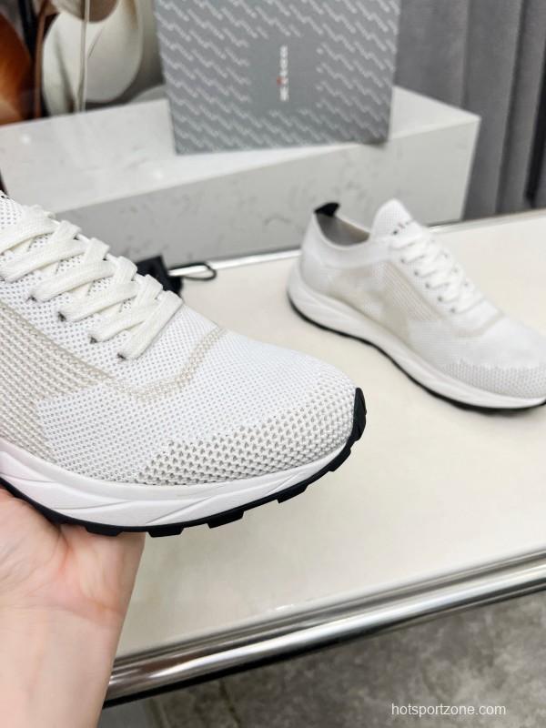 2025 Men Kiton White Beige Knit Sneakers Original MD Rubber Sole AS00320