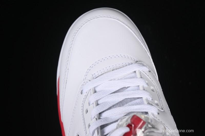 Nike Air Jordan 5 Retro Fire Red Black Tongue Basketball Shoes - HQ7978-101