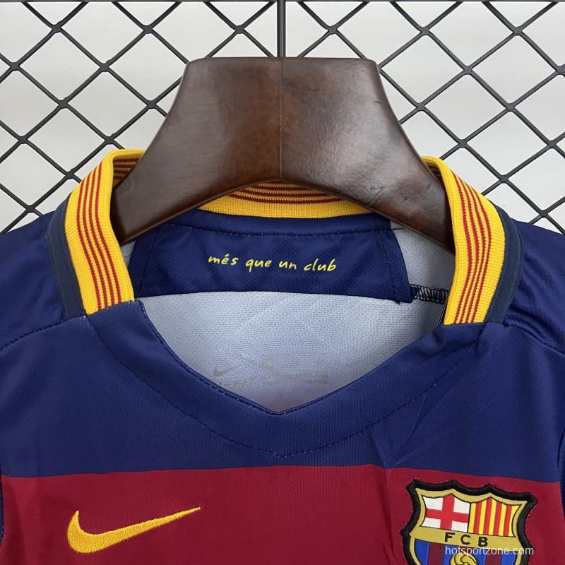 Retro 15/16 Kids Barcelona Home Size 16-28 Jersey