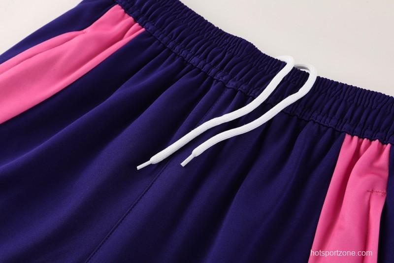 2025 Adidas Purple/Neon Green Half Zipper Jacket +Long Pants