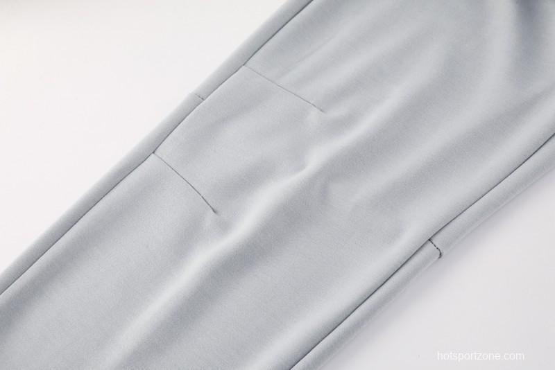 25/26 Barcelona Grey Full Zipper Hoodie Jacket +Long Pants