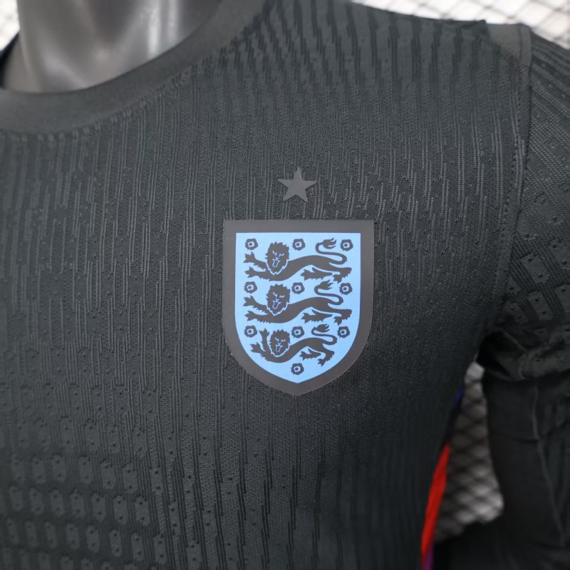 Player Version 2025 England Away Black Long Sleeve Jersey