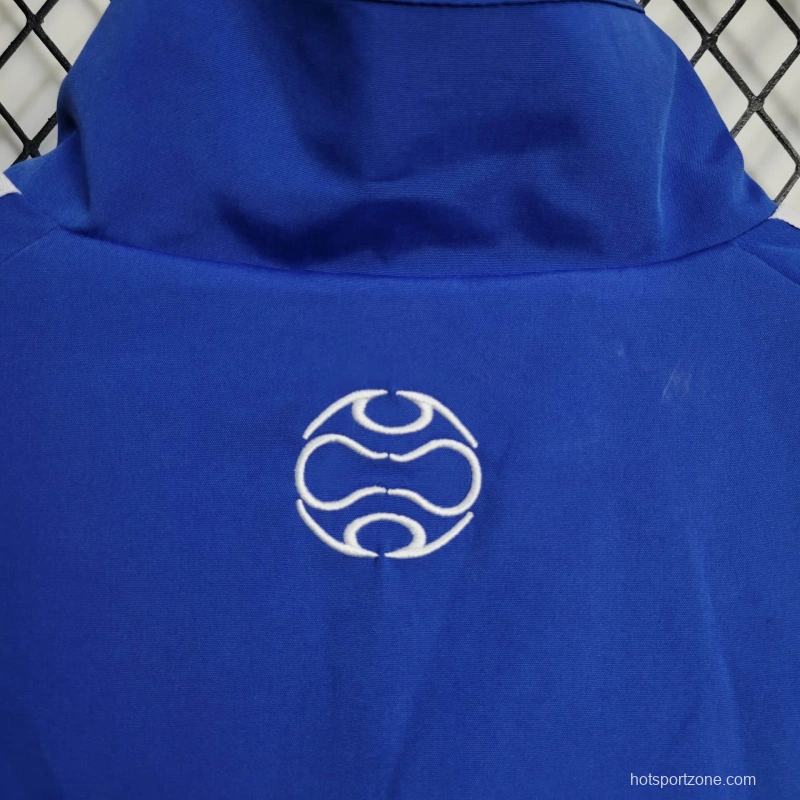 2025 Greece Jacket White/Blue Windbreaker