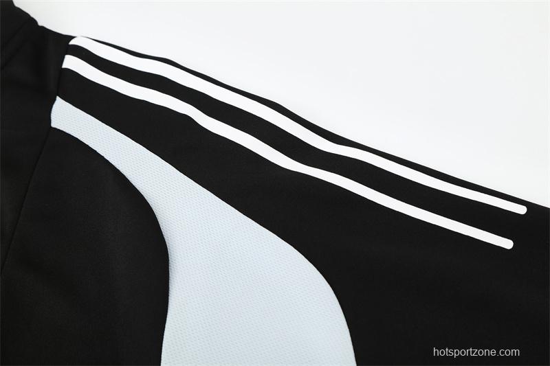 Retro 04/05 Real Madrid Black Half Zipper Jacket+Long Pants