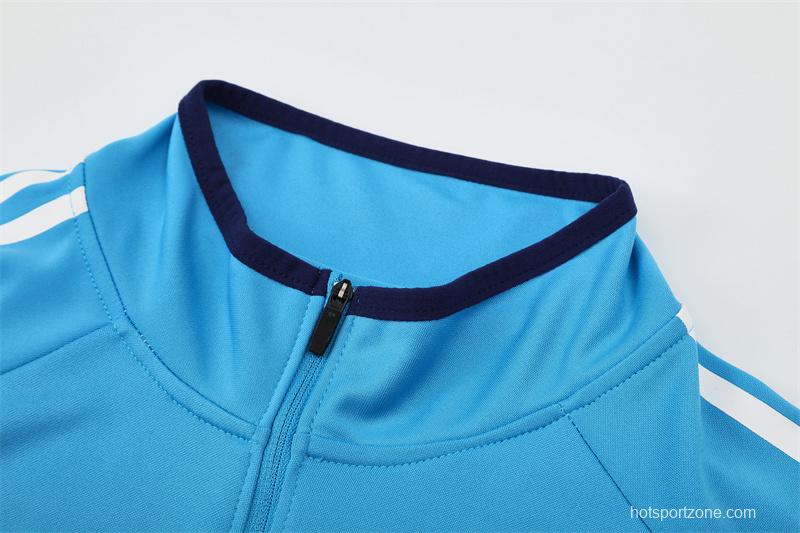 Retro 05/06 Real Madrid Light Blue Half Zipper Jacket