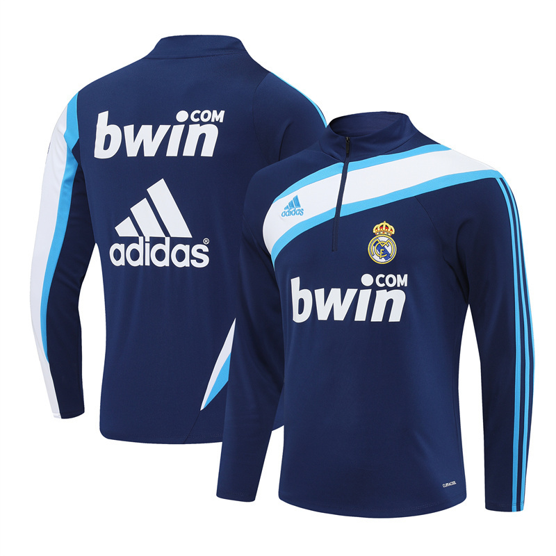Retro 09/10 Real Madrid Royal Blue Half Zipper Jacket