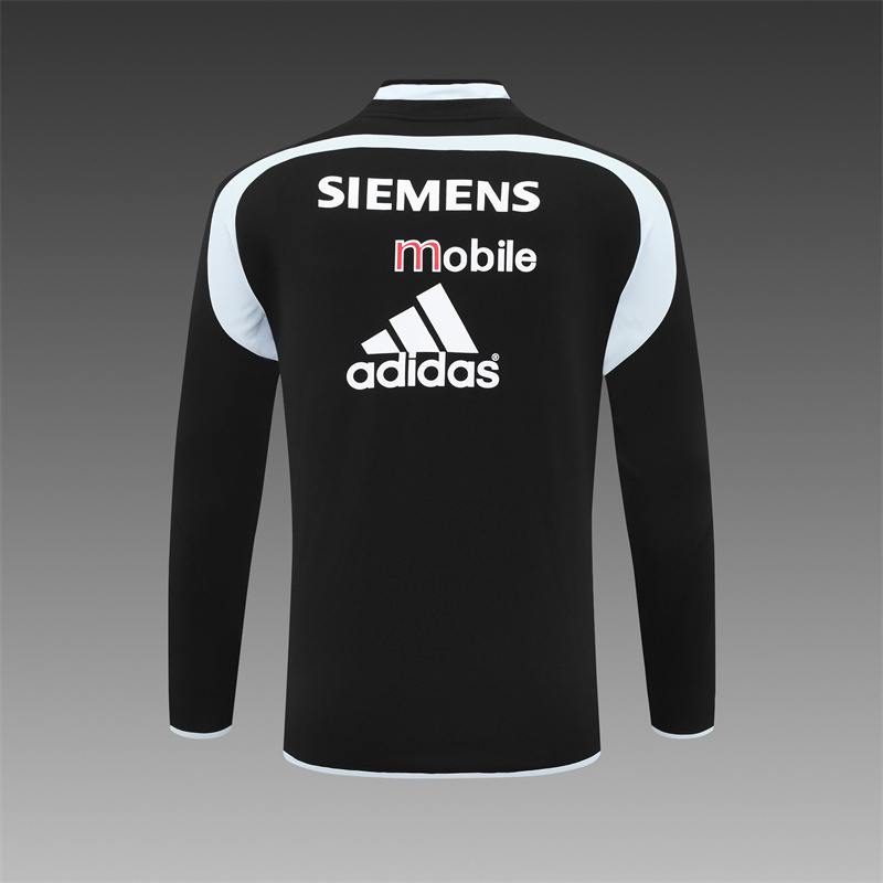 Retro 04/05 Real Madrid Black Half Zipper Jacket
