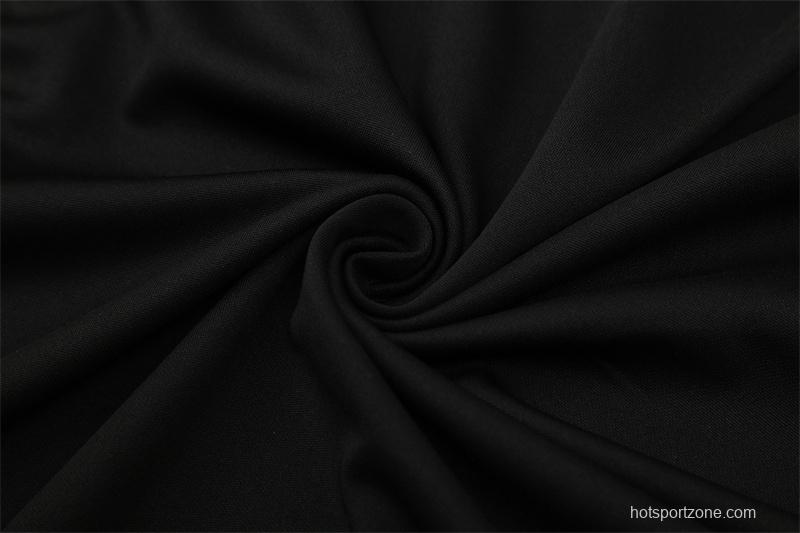 Retro 04/05 Real Madrid Black Half Zipper Jacket+Long Pants