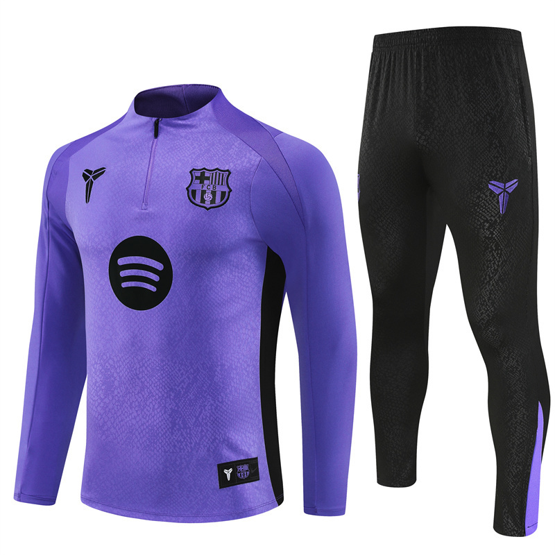 25/26 Barcelona Purple Joint Edition Half Zipper Jacket+Long Pants