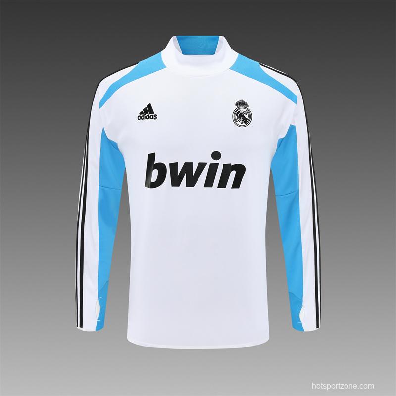 Retro 12/13 Real Madrid White/Blue Half Zipper Jacket