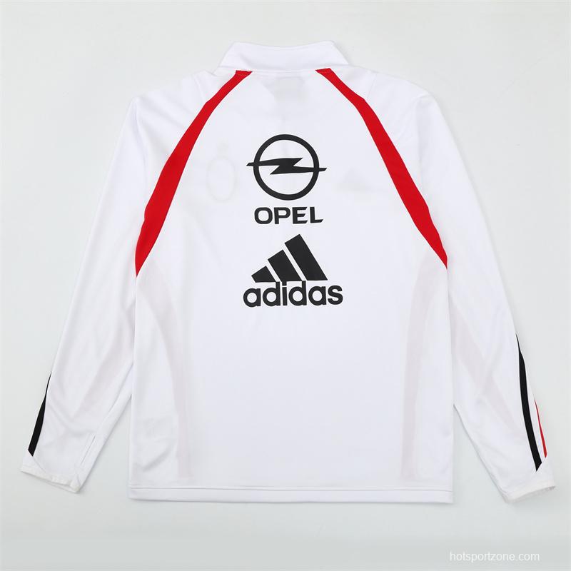 Retro 03/04 AC Milan White Half Zipper Jacket