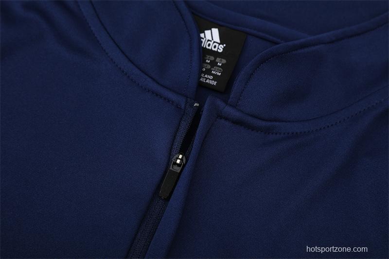 Retro 03/04 Real Madrid Royal Blue Half Zipper Jacket