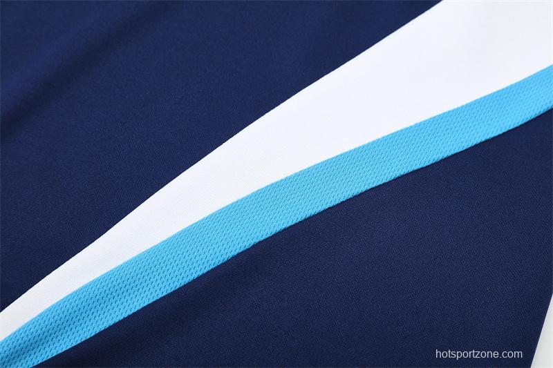 Retro 09/10 Real Madrid Royal Blue Half Zipper Jacket