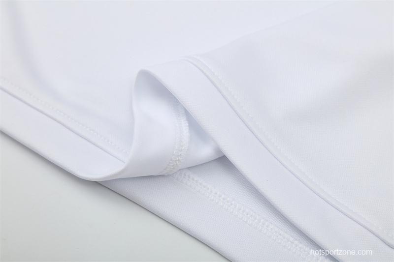 Retro 03/04 Real Madrid White Half Zipper Jacket