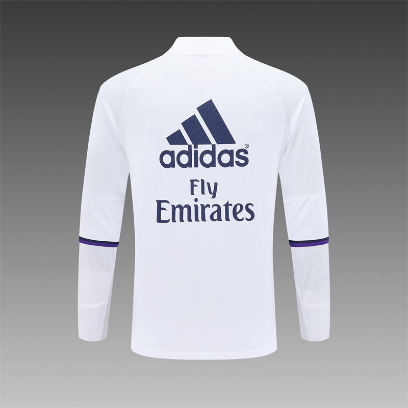 Retro 16/17 Real Madrid White Half Zipper Jacket