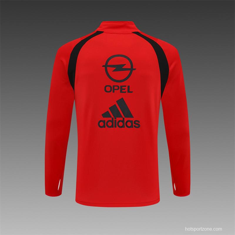 Retro 03/04 AC Milan Red Half Zipper Jacket