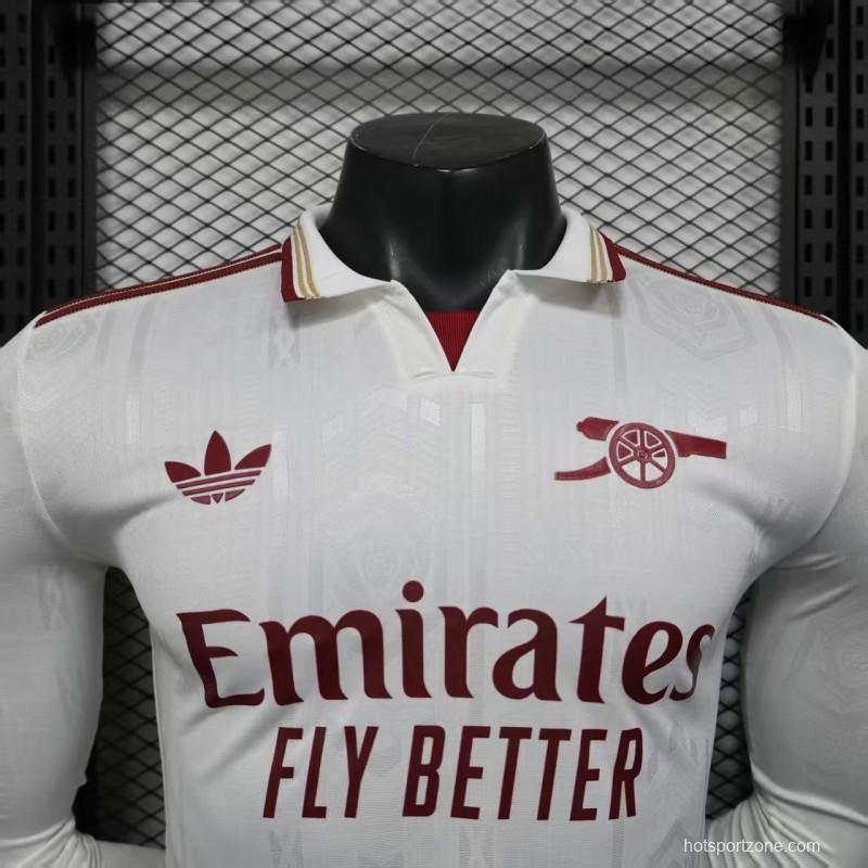 Player Version 25/26 Arsenal Third Long Sleeve White Jersey