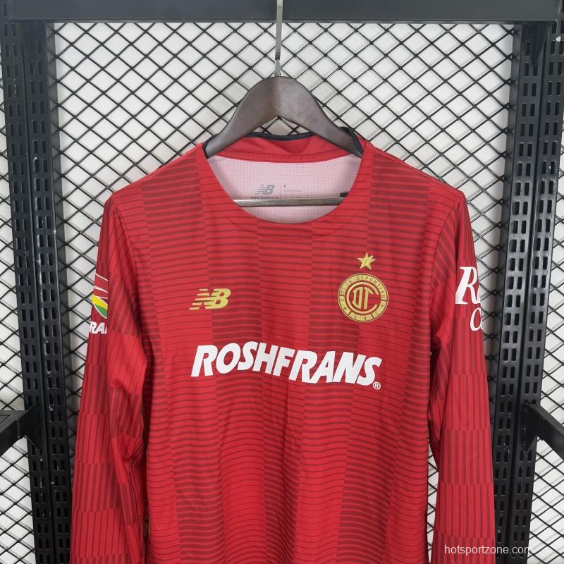 Player Version 25/26 Deportivo Toluca FC Red Home Long Sleeve Jersey
