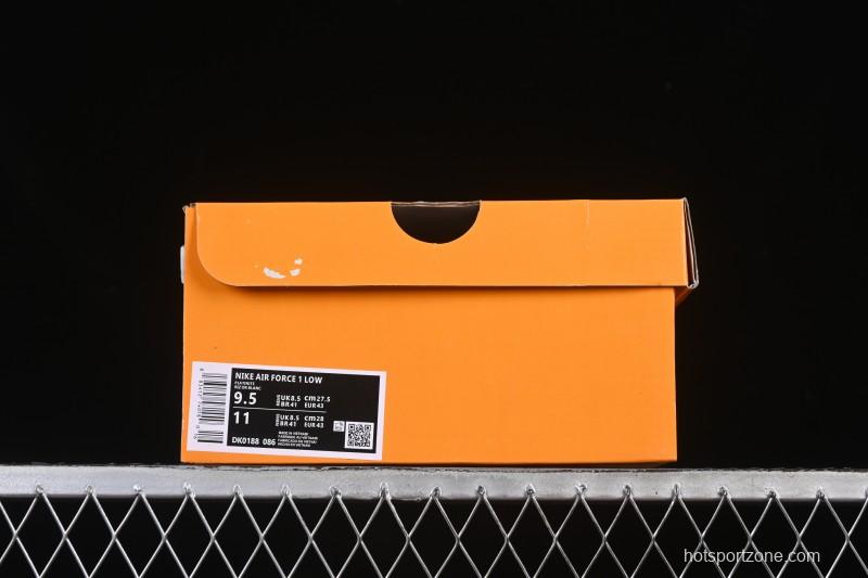 Nike Air Force 1 '07 Low LV Collaboration Military Green Silver Black Casual Sneakers - DK0188-086