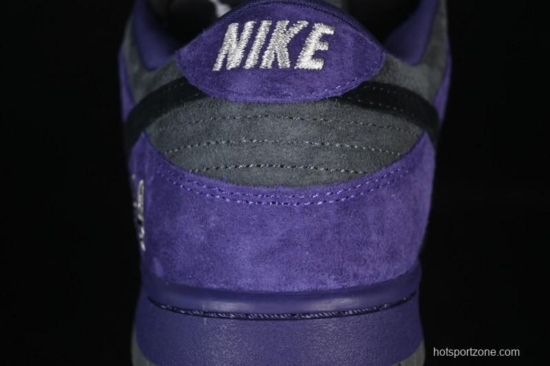 Nike Supreme x Dunk SB Dunk Low Casual Skate Shoes Gray Purple - HQ8487-500