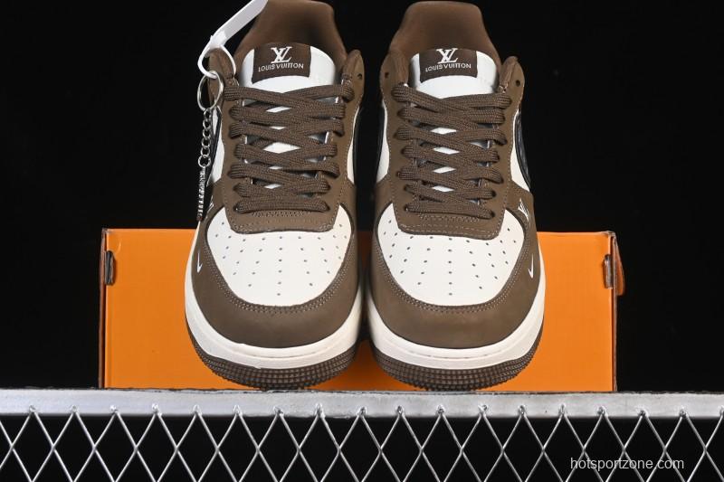 Nike Air Force 1 '07 Low LV Collaboration Military Green Silver Black Casual Sneakers - DK0188-086