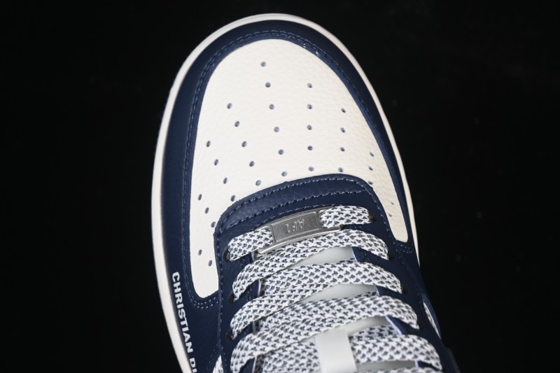 Nike Air Force 1 '07 Low Dior Collaboration White Blue Gray Hook Casual Sneakers - XD2588-603