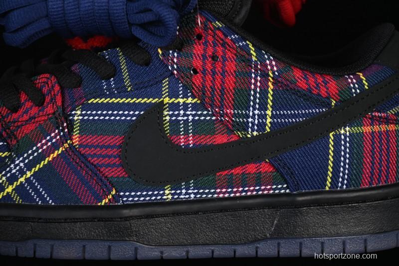 Nike SB Dunk Low Nardwuar Collaboration Scottish Plaid Low-Top Casual Skate Shoes - II1493-600