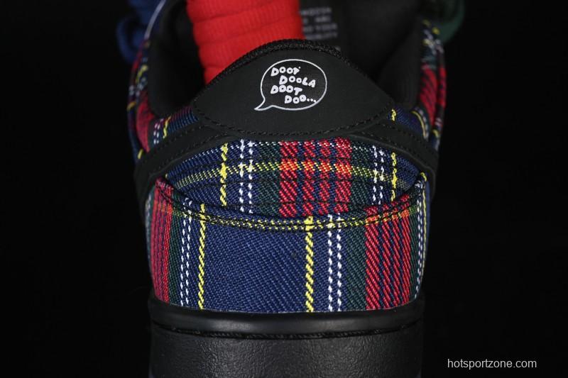 Nike SB Dunk Low Nardwuar Collaboration Scottish Plaid Low-Top Casual Skate Shoes - II1493-600