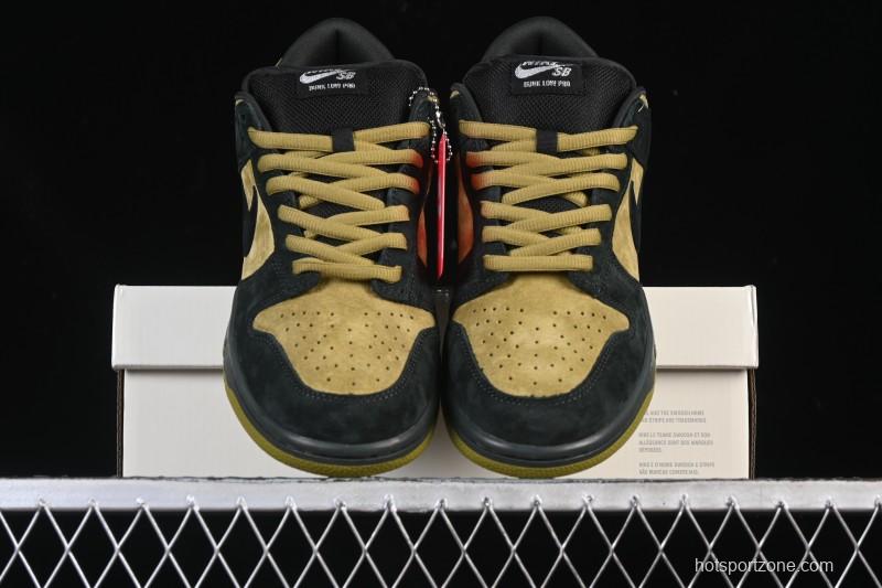 Nike Supreme x Dunk SB Dunk Low Brown Yellow Low-Top Casual Skate Shoes - HQ8487-300