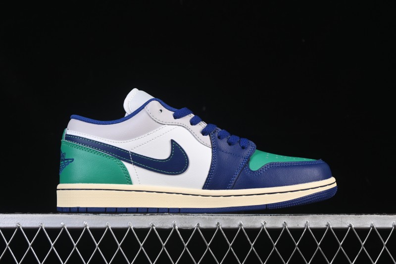 Nike Air Jordan 1 Low AJ1 Blue Green Colorway Low-Top Casual Skate Shoes - 553558-147