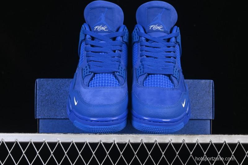 Nike Nigel Sylvester x Air Jordan 4 Retro Blue Collaboration Basketball Shoes - HF4340-400