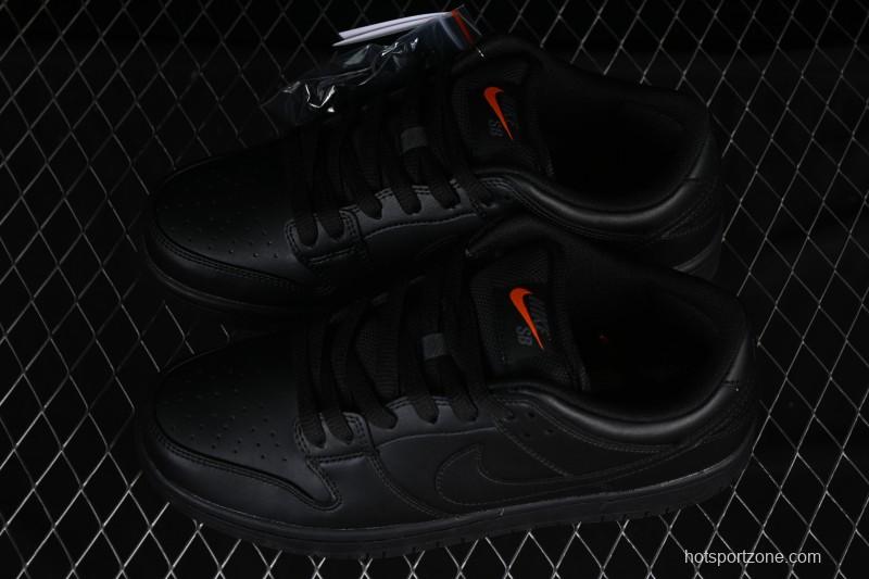 Nike SB Dunk Low Pro ISO Triple Black Skate Shoes - FJ1674-001