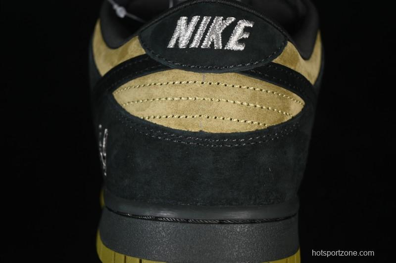 Nike Supreme x Dunk SB Dunk Low Brown Yellow Low-Top Casual Skate Shoes - HQ8487-300