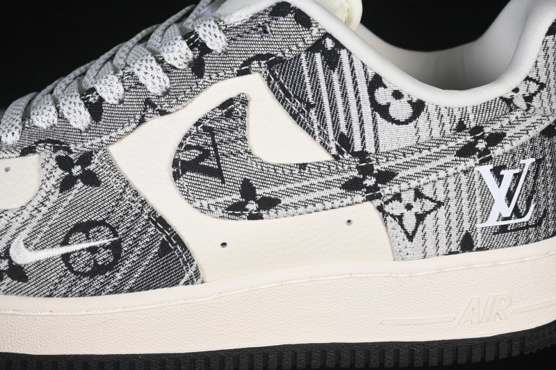 Nike Air Force 1 '07 Low LV Collaboration Gray Floral Canvas Casual Sneakers - DF0188-077