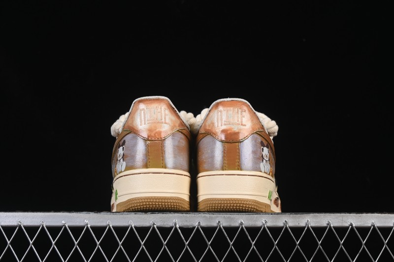 Nike Air Force 1 '07 Low Milk Coffee Bear Hand-Drawn Doodle Casual Sneakers - XL2321-666