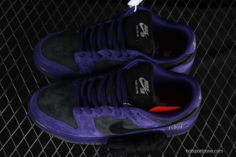 Nike Supreme Dunk SB Dunk Low Casual Skate Shoes Grey Purple - HQ8487-500