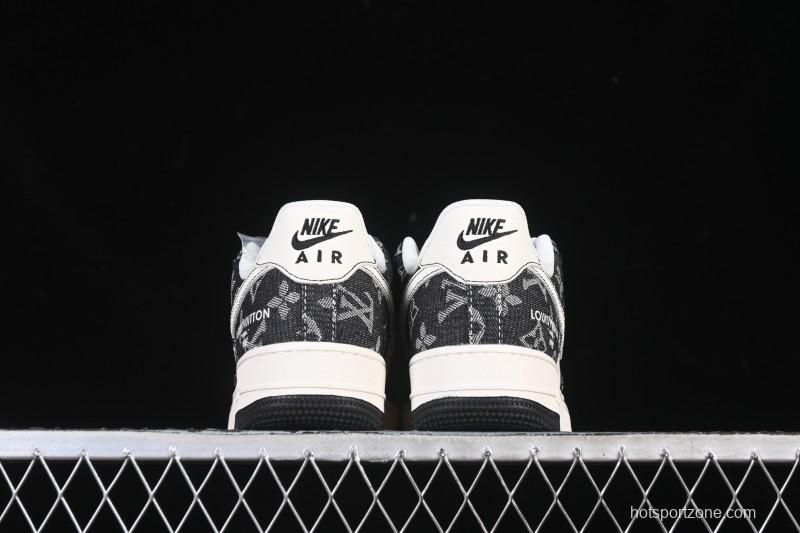 Nike Air Force 1 '07 Low LV Collaboration Denim Beige Black Stitching Casual Sneakers - MZ9588-815