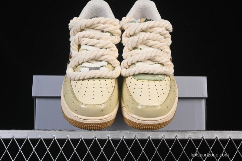 Nike Air Force 1 '07 Low Milk Coffee Bear Hand-Drawn Doodle Casual Sneakers - XL2321-666