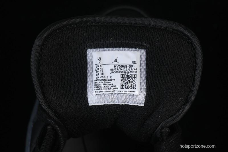 Nike Air Jordan 1 Low AJ1 Black White Canvas Patch Low Top Casual Basketball Shoes - HV5968-001