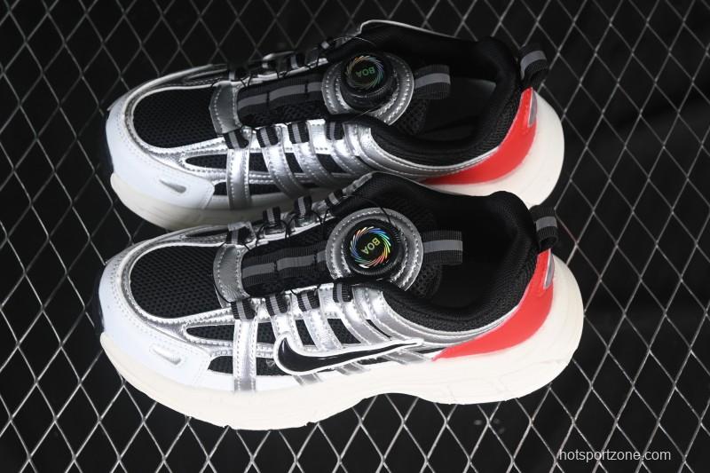 Nike P-6000 Retro Casual Sports Kids Shoes - Silver Red Black Swoosh