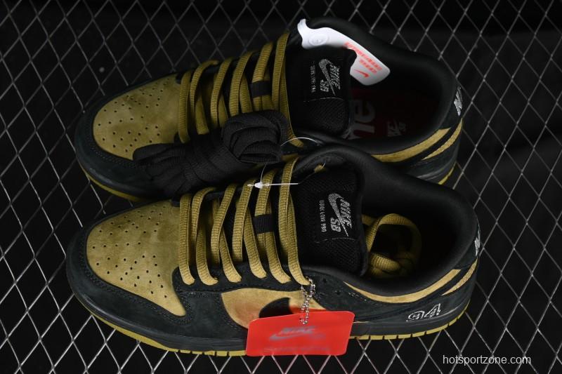 Nike Supreme Dunk SB Dunk Low Brown Yellow Casual Skate Shoes - HQ8487-300