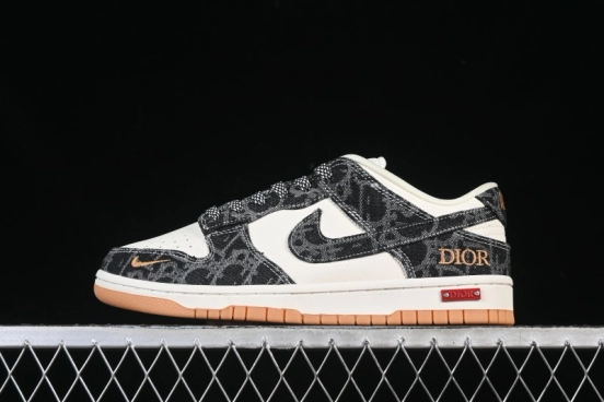 Nike SB Dunk Low Dior Collaboration Denim Print Low-Top Casual Skate Shoes - SD6688-001