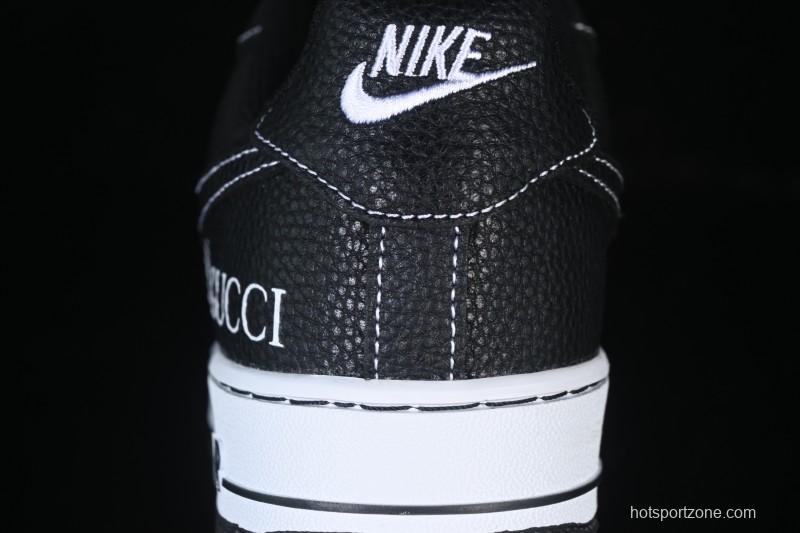 Nike Air Force 1 '07 Low Gucci Collaboration Litchi Grain Print Casual Sneakers - AH8462-002