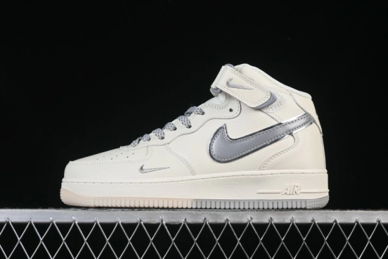 Nike Air Force 1 Mid Light Gray Two-Tone Sole All-Star Starry Sky Mid-Top Casual Skate Shoes - XL0236-232