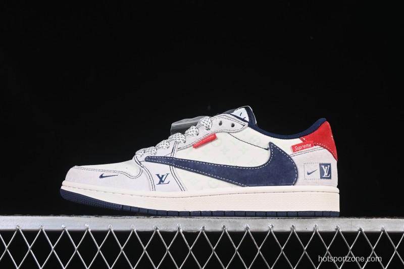 Nike Travis Scott x Fragment Design x Air Jordan 1 Low OG SP AJ1 Low-Top Casual Sneakers - CX5050-Y15