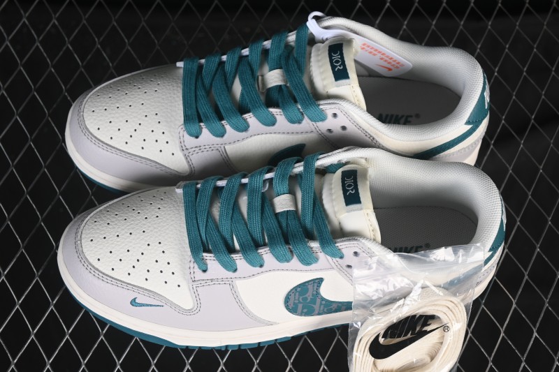 Nike SB Dunk Low Dior Collaboration White Gray Anniversary High-End Custom Low-Top Casual Skate Shoes ZH2588-277