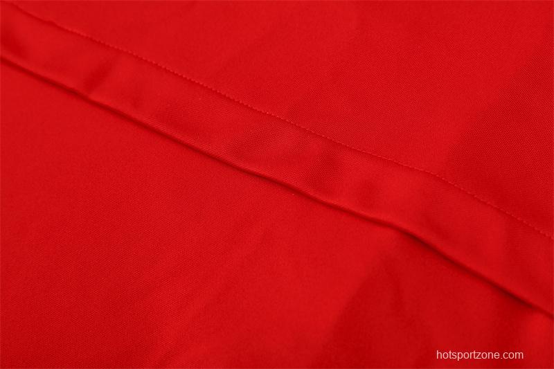 Retro 02/03 Manchester United Red Half Zipper Jacket+Long Pants